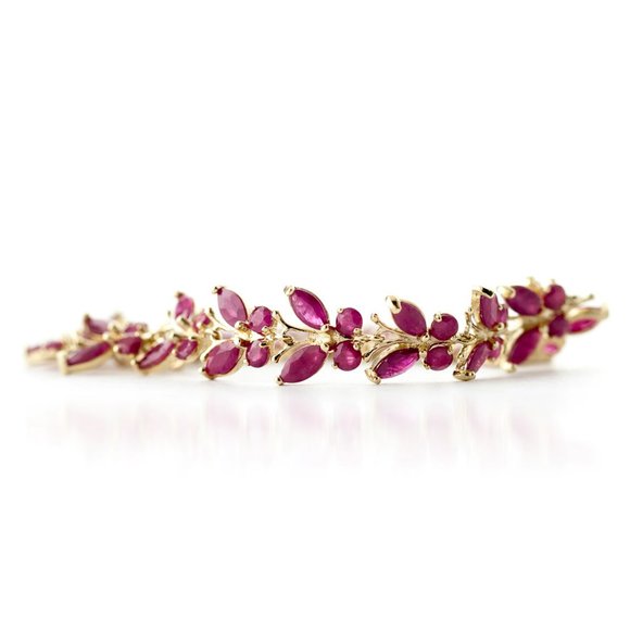 14K. SOLID GOLD BUTTERFLY BRACELET WITH  RUBIES - Picture 4 of 8